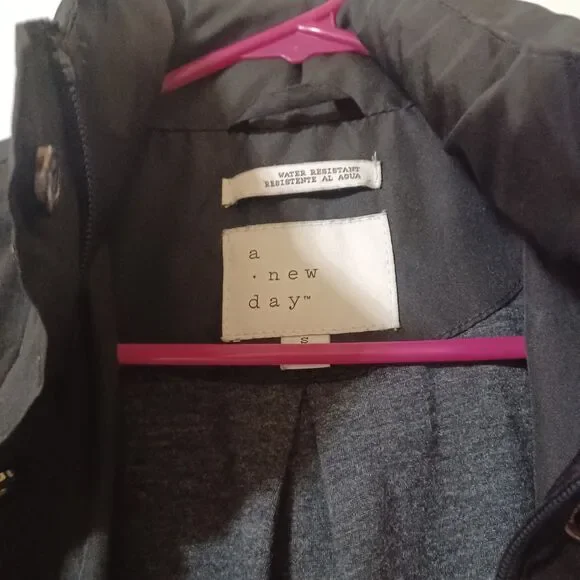 A NEW DAY Black Water-Resistant Rain Jacket, Size S - Picture 5 of 6